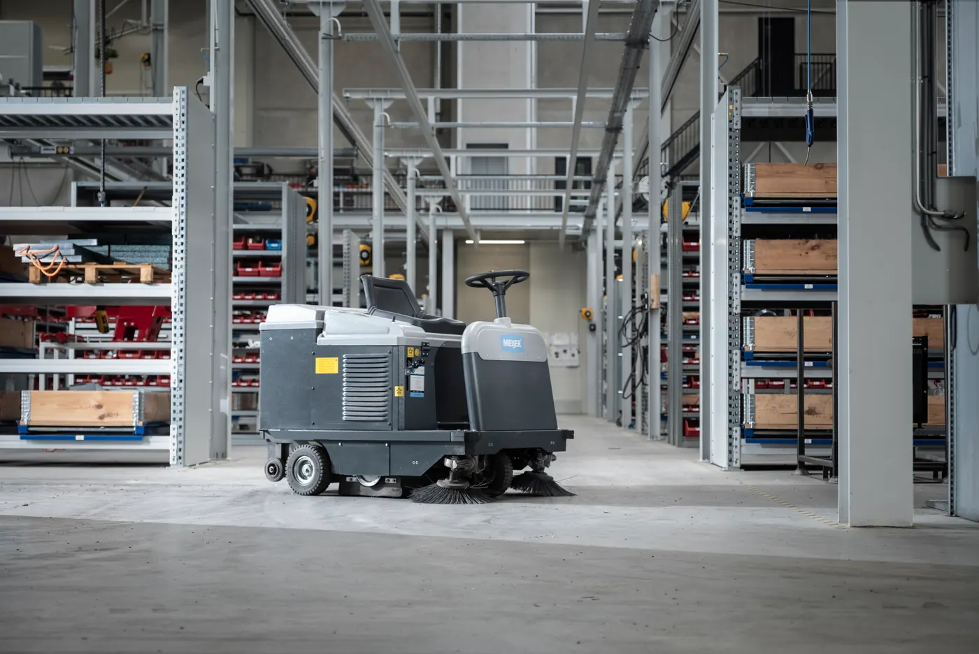 Meijer VR950 veegmachine in bedrijf