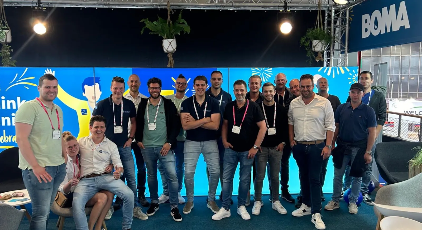 Het team van Metech op de stand van BOMA tijdens de vakbeurs Interclean