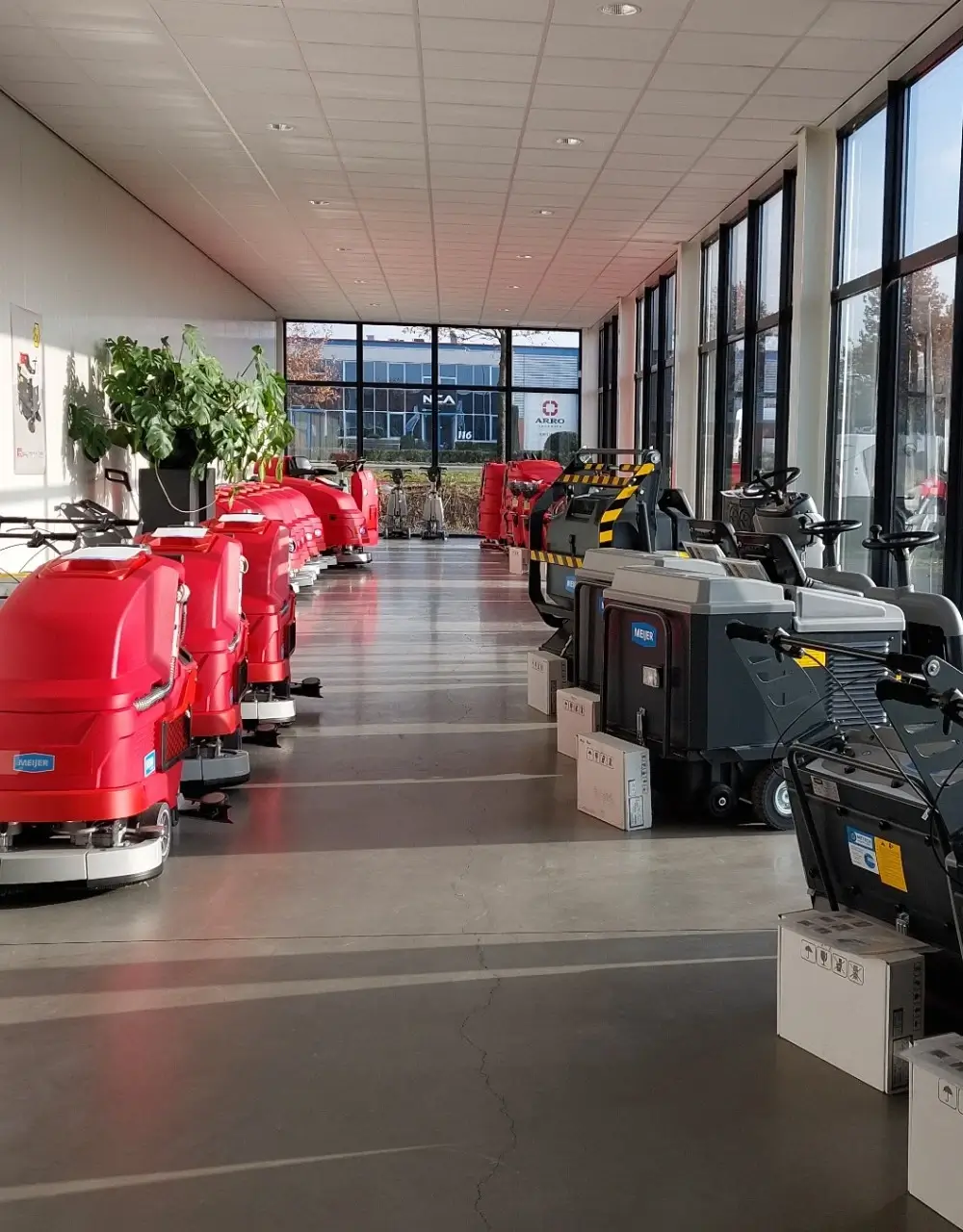 De Metech showroom in Barneveld met veeg- en schrobmachines